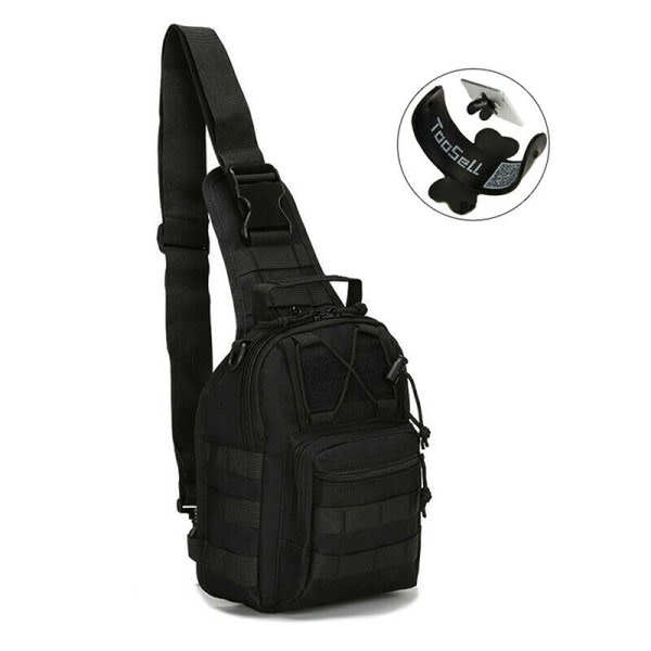 Ryggsäck för män Molle Tactical Sling Chest Bag Assault Pack Messen Khaki one size
