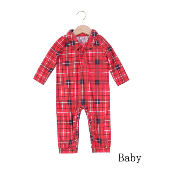 Julfamiljsmatchande pyjamas f?r julhelgen Baby 12-18M Cherry