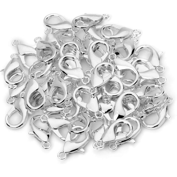 100 Lobster Clasps (16x8) Silver Plated Lobster Claw clasps Jewelry Making Findings Lead & Nickel Free