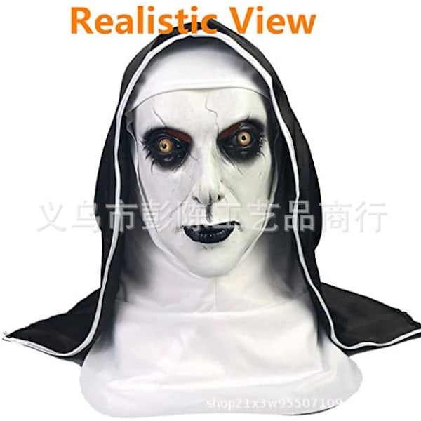 Glødende klovnemaske cosplay Halloween horror hodeplagg tilbake sjel klovnemaske ny tilbake sjel klovn Closed-mouthed nun [white face]