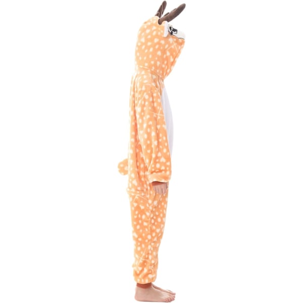 Barn unisex jumpsuits, 2023 kostyme dyreonesie nattkjole pyjamas hettegenser cosplay kigurum nattøy jul Halloween Älg 130