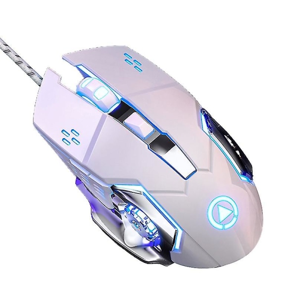Silent Gaming Mouse Datormus med 4 justerbara Dpi Silent Click Mouse White Mute