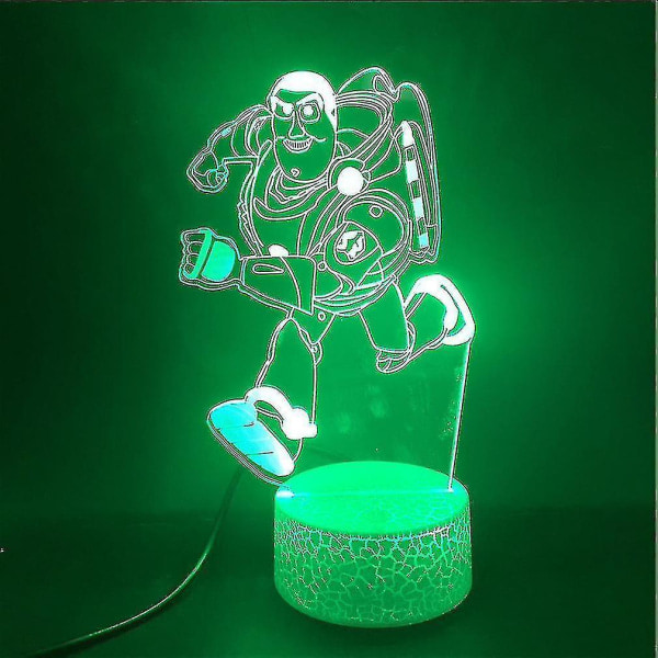 Toy Story 3d Led Nattljus Buzz Lightyear Running F?rgglad bordslampa