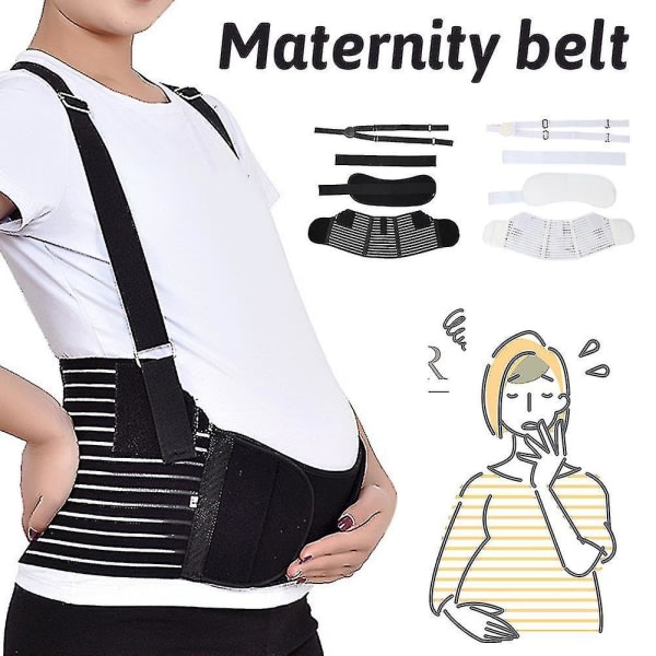 st Maternity's Belly band för graviditet Mjukt ventilerande magbälte Svart L