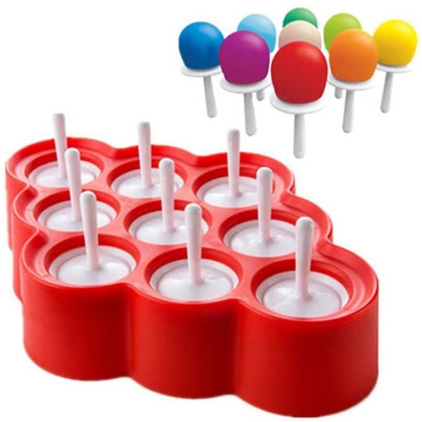 Mini Popsicle Molds, 9 Miniatyr Popsicle Molds med pinnar och droppskydd, enkel frig?ring BPA-fri