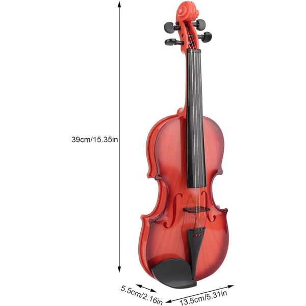 Premium violinmusikinstrument för nybörjare, violinleksak för barn, utvecklar musikalisk talang, pedagogisk gåva för åldrarna 3-6 år Ljusbrun Ljusbrun