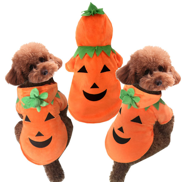 Halloween Kostume til Hunde - Sjov Græskar Kappe, Vampyr Kostume, Foto Hundeklæder, Dyretilbehør Pumpkin No. 2 L