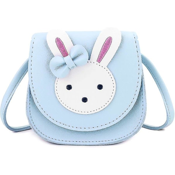 Little Girl Cartoon Axelväska Söt Handväska Princess Mini Rabbit Messenger Bag med justerbar axelrem blå