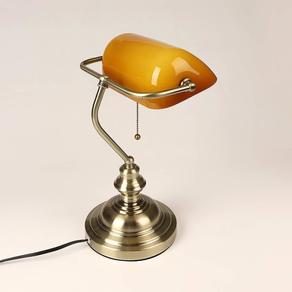Vintage Bankers skrivbordslampa med strömbrytare, antika traditionella bordslampor för sovrum, kontorslampa
