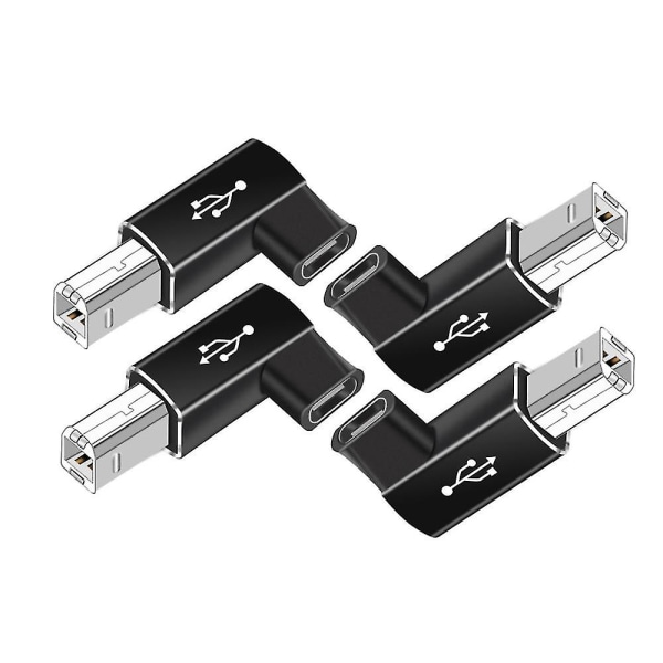 4pack USB C till Midi 90 graders adapter, för skrivare, midi, svart