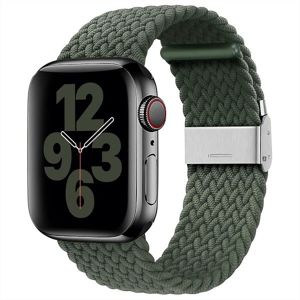 Kompatibel med Apple Watch Band 45 mm 44 mm 42 mm, justerbar fl?tad stretch elastisk sportbytesrem med sp?nne f?r Iwatch Se/series 7 6 5 4 3