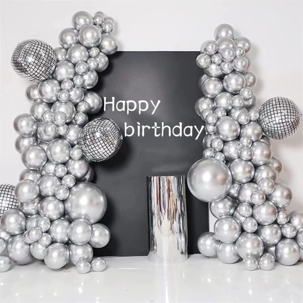 Silver Party Ballonger 100 st 12 tum Krom Metallic Silver Helium Ballonger f?r f?delsedagsfest dekoration och valvdekoration Br?llopsf?delsedag