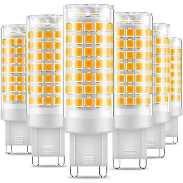 G9 LED-gl?dlampa, inget flimmer 7W LED-lampor Varmvit 3000K, 650LM, Energisparekvivalent 60W halogenljus, 360 graders vinkel