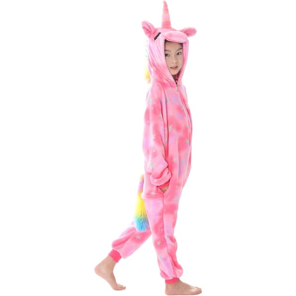 Unisex børnejumpsuits, 2023 kostume dyreonesie natkjole pyjamas hættede nattøj cosplay kigurumi nattøj jul halloween ROSA 120