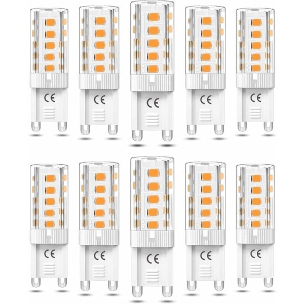 10 stk G9 LED-pære Dimbar 5W Varmt hvitt 3000K G9 LED-pærer Halogen tilsvarende 50W AC110/220V [Energiklasse F]