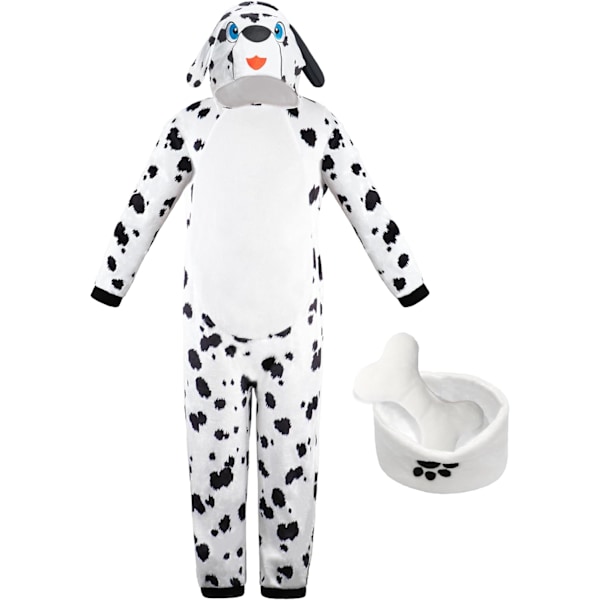 Dalmatiner Kostume til Børn, 3 Dele Polka Dot Hund Jumpsuit Hvalpe Dalmatinere Hvalpe Onesie Sæt til Drenge Piger Halloween Karneval Fest 3-10 År 8-10 Jahre