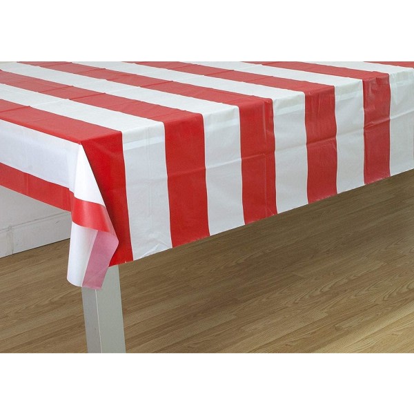 Red & White Stripes Carnival Theme Party Bordsduk Paket med 4