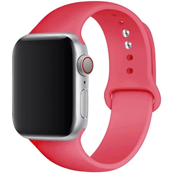 Silikonrem for Apple Watch Band 45mm 44mm 42mm 49mm 41mm 40mm 38mm correa armband iwatch Series 8 7 9 SE 4 3 5 Ultra 6 Rosa Pink 42 44 45 49 mm S-M