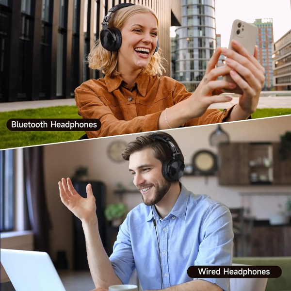 Bluetooth hörlurar över örat - 80 timmars speltid