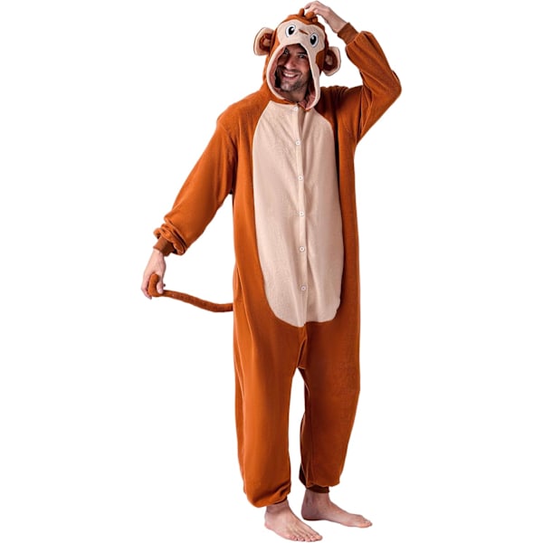 unisex adult pajamas plush onesie one part monkey animal costume