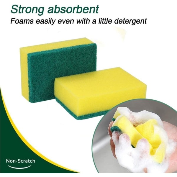 20 Pack Multi-Use Heavy Duty Scrub Sponge Extra Thin Magic