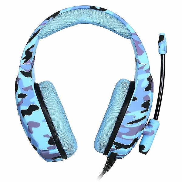 Bl? kamouflage 3,5 mm gaming headset mic led h?rlurar f?r pc laptop ps4 az15273