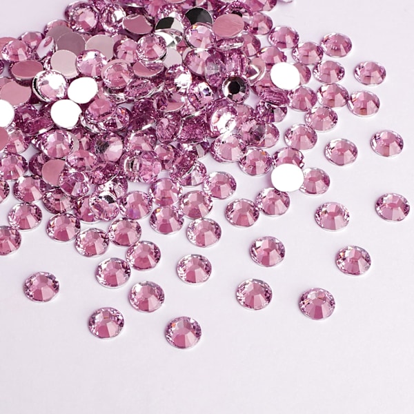 Pink Rhinestones 3000Pcs Flatback Negle Sten til Negle Makeup Håndværk, Ansigts Sten Blanke Krystaller Smykker Neglekunst Dekorationer (Pink 2mm)