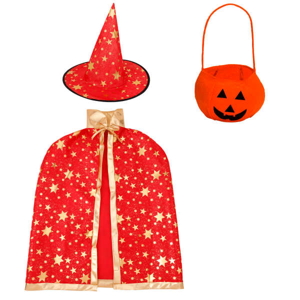 Halloween Cosplay-kostym f?r barn, rekvisita, h?xkappa
