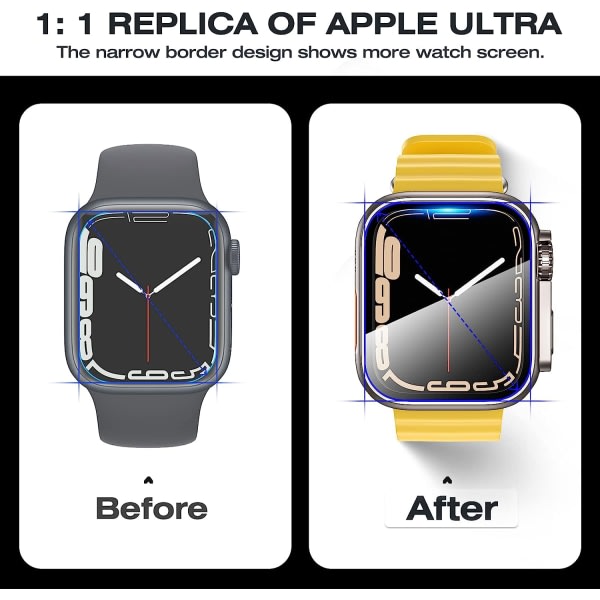 f?r Apple Watch Screen Protector Case Series SE Titanium för endast 40 mm