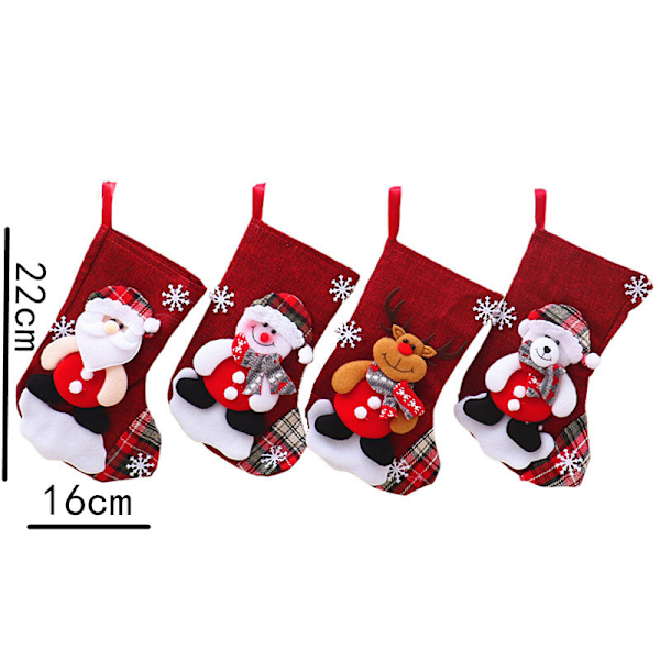 Julegaver - Julesokker, Gaveposer, Pynt, Juleredskaper Red bell socks (bear)