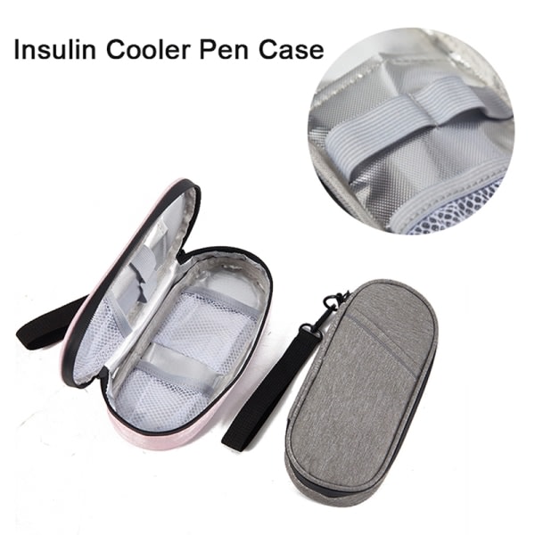 Insulin Cooler Case Diabetiker Organizer Medicinering Insula Grey