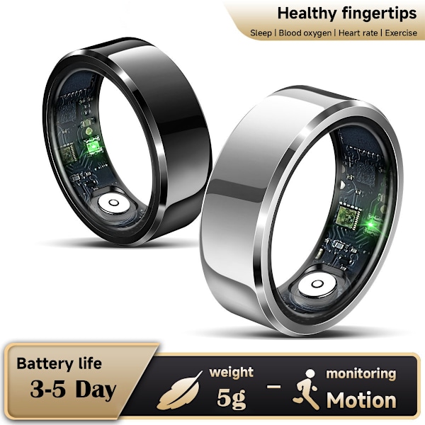 Ny LA380 smart ring hjertefrekvensovervåkingsring søvnovervåking dyp vanntett kamera skritteller trening Gold No. 9/18 inches