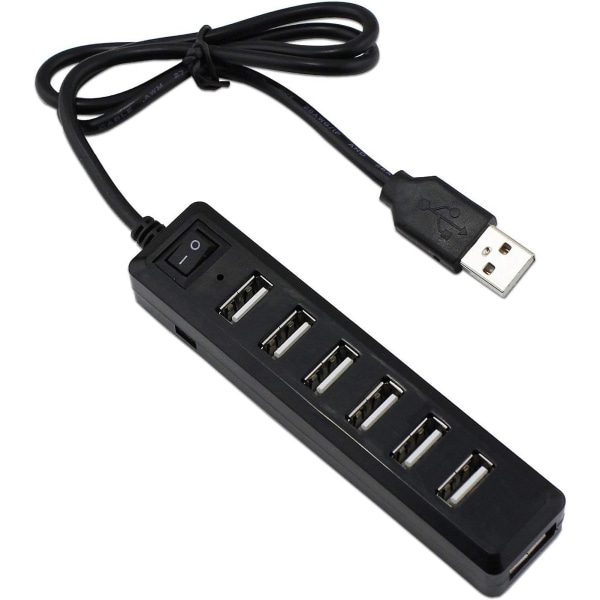 Höghastighets USB 2.0 Multi-USB Hub Splitter med Switch - 7 portar