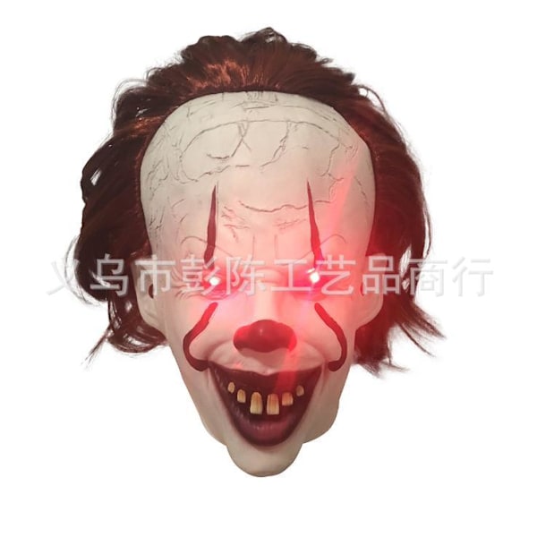 Glødende klovnemaske cosplay Halloween horror hovedbeklædning tilbage sjæl klovnemaske ny tilbage sjæl klovn Smiling Clown【Smile Glow】