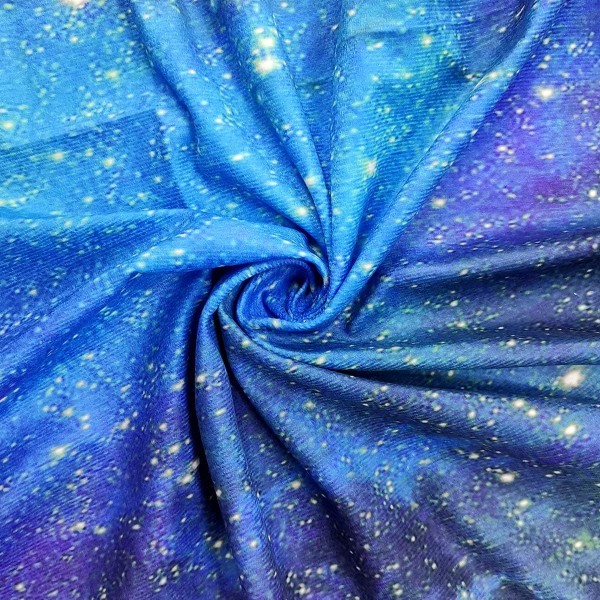 Barn Pojkar Gardiner Yttre rymden St?ngficka (2 delar 70in*70in,180cm*180cm) Blue Planet Nebula Cosmic Black Psychedelic