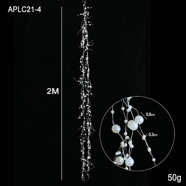 Fiskesnøre fast perle kjede som forbinder perler jule iskrystall anheng perler rotting krans juletrepynt 2M transparent round beads