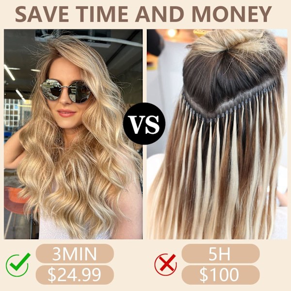 Clip in långt vågigt hårförlängningar 20 tum 4PCS hårförlängningar tjockt långt clip in extensions för kvinnor full huvud (20 tum, ljusbrun mix gyllene blond)