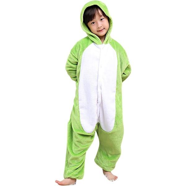 Barn unisex jumpsuit, 2023 kostymdjur onesie nattklänning pyjamas huvtröja cosplay kigurumi nattkläder jul halloween Groda 110