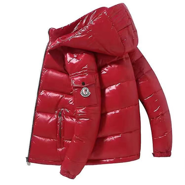 Thick Hooded Loose Korean Style Short Down Jacket For Men And Women Red