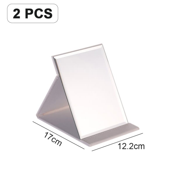 Liten hopfällbar resespegel rektangel Kompakt spegel Bärbar vit