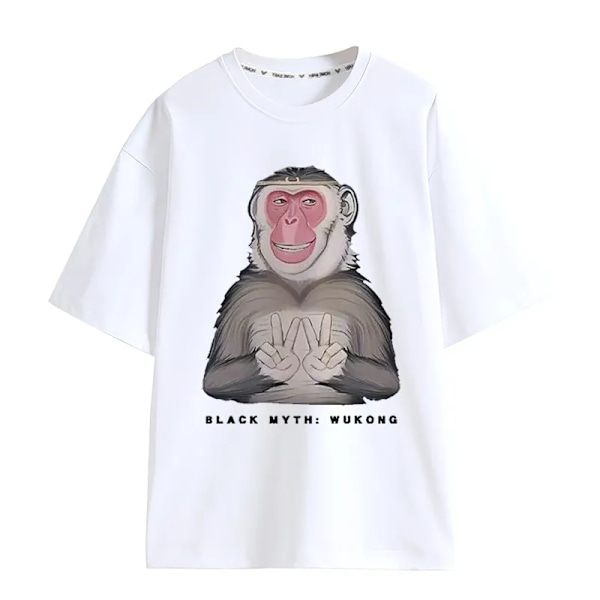 Black Myth Wukong Spil Tilbehør Løs Hurtigtørrende Kortærmet T-shirt Monkey King Sommer Modetøj Til Mænd Og Kvinder L