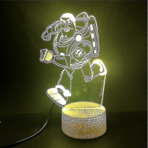 Toy Story 3d Led Nattljus Buzz Lightyear Running F?rgglad bordslampa