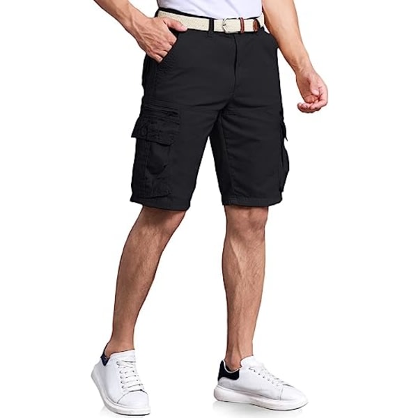 Cargo-shorts f?rm?n L?ttviktsbyxor med multi fickor casual utan b?lte