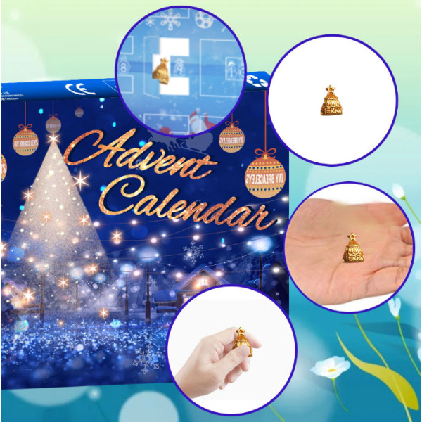 Jul adventskalender Armband Xmas Countdown Calendar blue Cherry