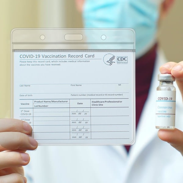 Cdc-vaccinationskortskydd, 4 X 3" Vaccinkorth?llare f?r vaccinationsjournal, Plast Clear-5*Transparent