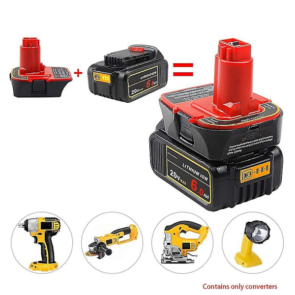 Adapter - Batteriadapter for verktøy 18V - 20V DCA1820 DCB090 USB-funksjon konvertert til DC9096 DE9