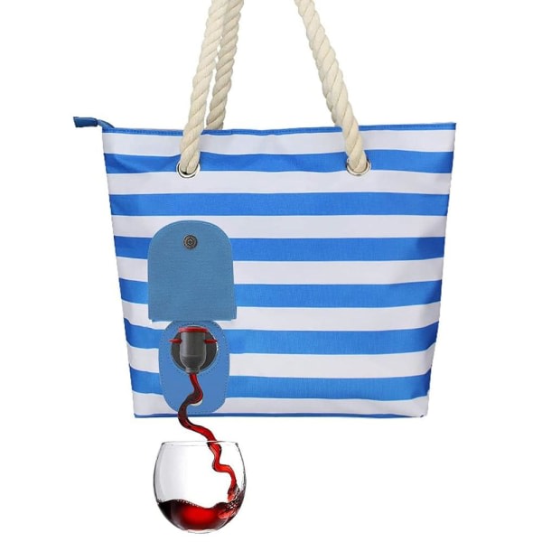 Axelväska strandväska bag-in-box väska med nål Blå