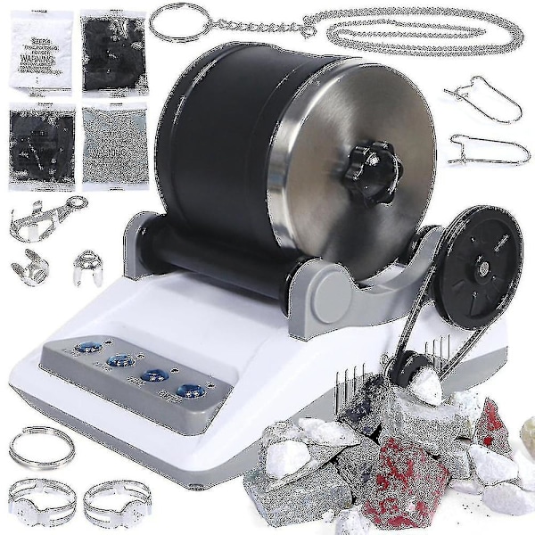 Willkey Professional Rock Tumbler Kit Rock Polisher For Kids And Adults Electronic Rock Tumbler Kit With Polishing Machine, Polishing Grits, And Rolle