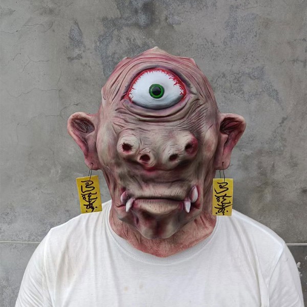 Nytt Cyclops Halloween Horror Hodeplagg Latex Hodeplagg Maske