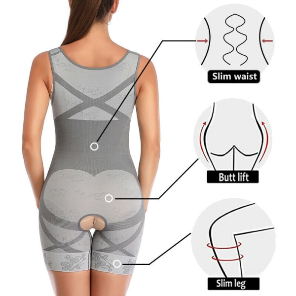 Full Body Shaper Slimming Shapewear Magkontroll Underkläder Beige SM